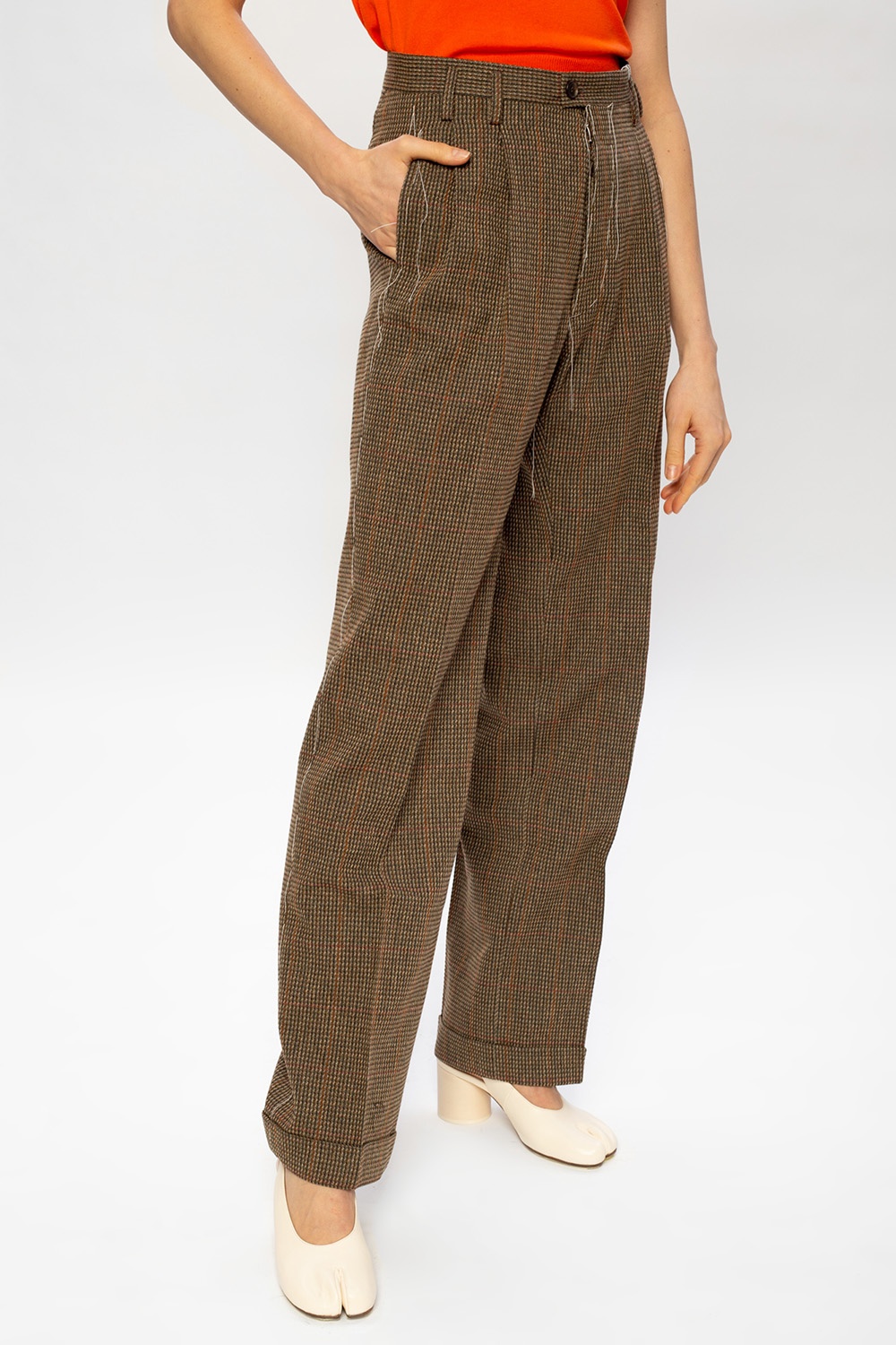 Maison Margiela Patterned pleat-front trousers